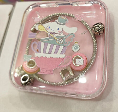 Kuromi ve cinnamoroll figürlü pandora model bileklik (1 adet )