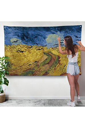 Vincent Willem van Gogh - Kargalarla Buğday Tarlası Duvar Örtüsü-7190