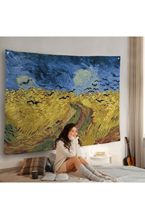 Vincent Willem van Gogh - Kargalarla Buğday Tarlası Duvar Örtüsü-7190