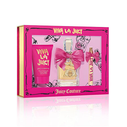 Juicy Couture Viva La Juicy EDP Kadın Parfüm 100ML + 10ML ve Vücut Kremi 125ML 3lü Set