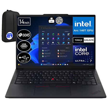 Lenovo Thinkpad E14 Gen 7 21SX007CTXEP3 Ultra 7-255H 64GB 512GB SSD WIN11 Pro Intel Arc 140T 14" Wuxga + Elektropasaj Çanta