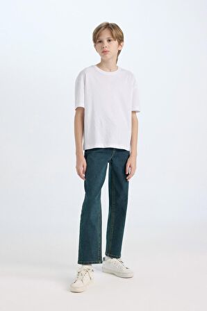 DeFacto Erkek Çocuk Straight Fit Düz Paça Cepli Basic Düz Jean Pantolon C3697A824WNNM41