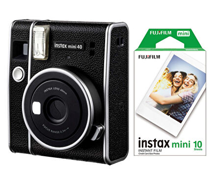 Fujifilm Instax Mini 40 Siyah Fotoğraf Makinesi ve 10'lu Film Seti