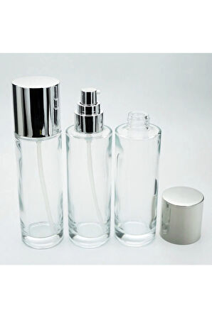 LOSYON VE KREM ŞİŞESİ 100 ML (4 ADET) ŞEFFAF SARI KAPAK BOŞ CAM ŞİŞE