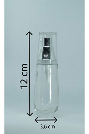 LOSYON VE KREM ŞİŞESİ 30 ML (2 ADET) BOŞ ŞEFFAF CAM GRİ KAPAKLI
