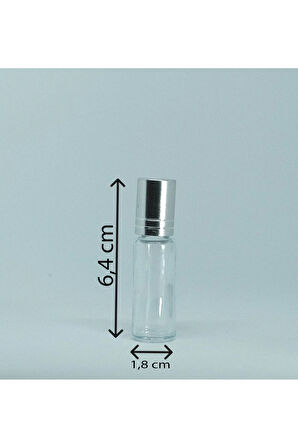 Roll-on Ve Parfüm Şişesi 5 ml (20 ADET) Gri Kapaklı Boş Şişe