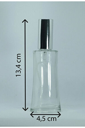 PARFÜM ŞİŞESİ 50 ML (2 ADET) EYFEL GRİ KAPAK PLASTİK VALF BOŞ ŞİŞE