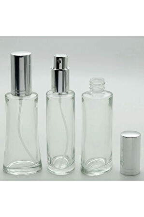 PARFÜM ŞİŞESİ 100 ML (2 ADET) EYFEL GRİ METAL VALF VE KAPAK BOŞ ŞİŞE