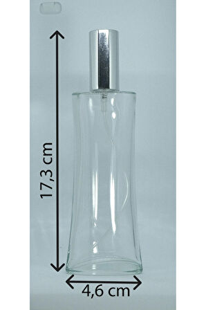PARFÜM ŞİŞESİ 100 ML (2 ADET) SİYAH EYFEL GRİ KAPAK PLASTİK VALF BOŞ ŞİŞE