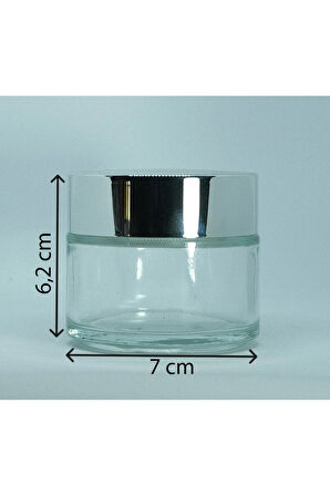 BOŞ KREM KAVANOZU 100 ML (5 ADET ) ŞEFFAF GRİ KAPAKLI BOŞ ŞİŞE