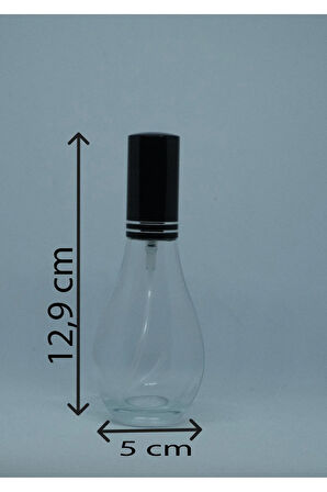 PARFÜM ŞİŞESİ 70 ML (2 ADET) BOŞ AMPUL ŞİŞE SİYAH KAPAK PLASTİK VALF