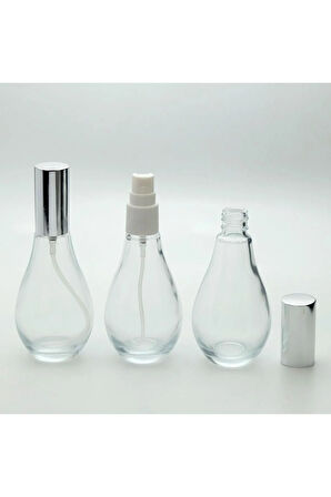 PARFÜM ŞİŞESİ 70 ML (6 ADET) BOŞ AMPUL ŞİŞE GRİ KAPAK PLASTİK VALF