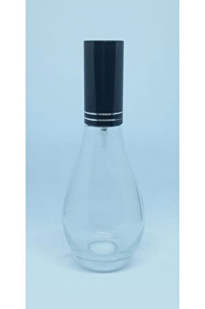 PARFÜM ŞİŞESİ 70 ML (2 ADET) BOŞ AMPUL ŞİŞE SİYAH METAL VALF VE KAPAK