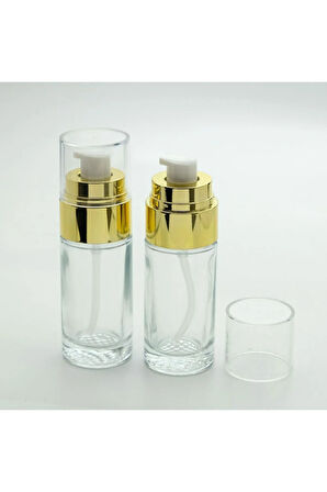 BOŞ KREM VE LOSYON ŞİŞESİ 40 ML (5 ADET) ŞEFFAF SARI KAPAKLI BOŞ ŞİŞE
