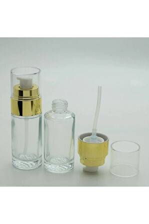 BOŞ KREM VE LOSYON ŞİŞESİ 40 ML (5 ADET) ŞEFFAF SARI KAPAKLI BOŞ ŞİŞE