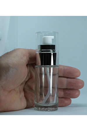 BOŞ KREM VE LOSYON ŞİŞESİ 40 ML (5 ADET) ŞEFFAF GRİ KAPAKLI BOŞ ŞİŞE