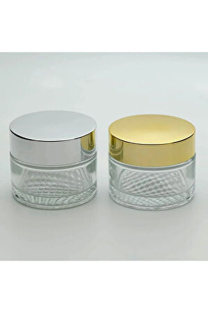 BOŞ KREM KAVANOZU 50 ML (10 ADET) BOŞ ŞEFFAF GRİ KAPAKLI KUTU