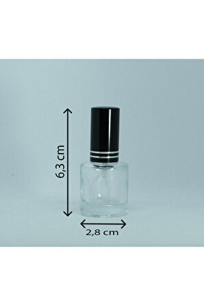 BOŞ PARFÜM ŞİŞESİ 7 ML (5 ADET) SİYAH METAL SPREY VE KAPAK BOŞ