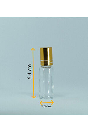 BOŞ PARFÜM ŞİŞESİ 4-5 ML (5 ADET) ROLL-ON SARI KAPAKLI BOŞ ŞİŞE