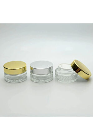 BOŞ KREM KAVANOZU 30 ML (10 ADET) BOŞ ŞEFFAF GRİ KAPAKLI KUTU