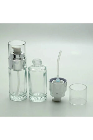 BOŞ KREM VE LOSYON ŞİŞESİ 40 ML (10 ADET) ŞEFFAF GRİ KAPAKLI BOŞ ŞİŞE