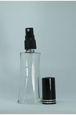 BOŞ PARFÜM ŞİŞESİ 50 ML (10 ADET) SİYAH KAPAK PLASTİK VALF EYFEL BOŞ ŞİŞE