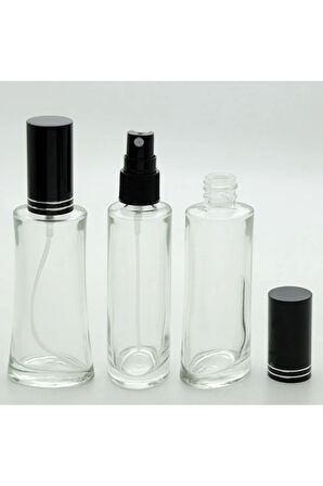 BOŞ PARFÜM ŞİŞESİ 100 ML (10 ADET) SİYAH KAPAK METAL VALF EYFEL BOŞ ŞİŞE
