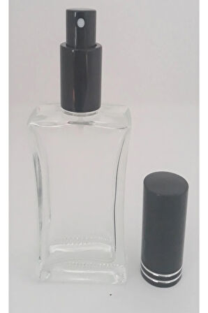 BOŞ BOŞ PARFÜM ŞİŞESİ 30 ML (5 ADET) SİYAH KAPAK METAL VALF İÇBÜKEY BOŞ ŞİŞE