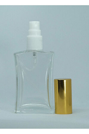 PARFÜM ŞİŞESİ 50 ML (10 ADET) SARI KAPAK PLASTİK VALF İÇBÜKEY BOŞ ŞİŞE