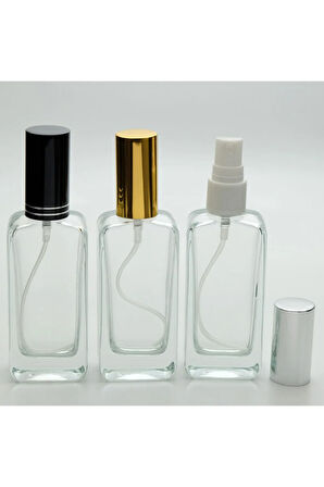 PARFÜM ŞİŞESİ 30 ML (5 ADET) SARI KAPAK PLASTİK VALF İÇBÜKEY BOŞ ŞİŞE