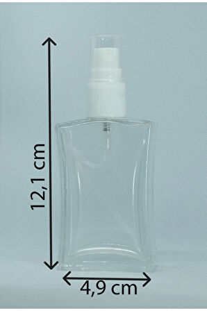 PARFÜM ŞİŞESİ 50 ML (5 ADET) ŞEFFAF KAPAKLI İÇBÜKEY BOŞ ŞİŞE