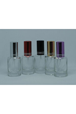 Parfüm Şişesi 12 ml (5 ADET) Metal Valf Ve Kapak Model