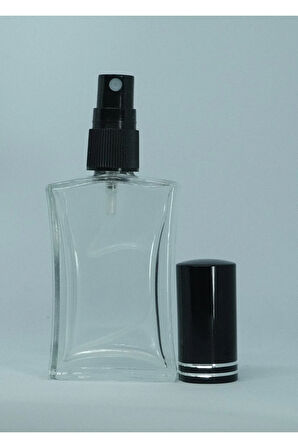 PARFÜM ŞİŞESİ 30 ML (3 ADET) SİYAH KAPAK METAL VALF İÇBÜKEY BOŞ ŞİŞE