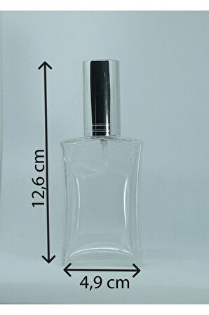 PARFÜM ŞİŞESİ 50 ML (5 ADET) GRİ KAPAK METAL VALF İÇBÜKEY BOŞ ŞİŞE