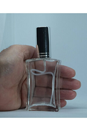 PARFÜM ŞİŞESİ 50 ML (5 ADET) GRİ KAPAK METAL VALF İÇBÜKEY BOŞ ŞİŞE