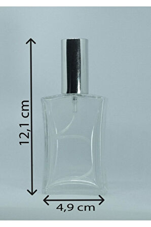 PARFÜM ŞİŞESİ 50 ML (10 ADET) GRİ KAPAK PLASTİK VALF İÇBÜKEY BOŞ ŞİŞE