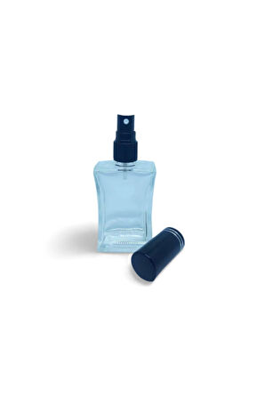 PARFÜM ŞİŞESİ 50 ML (10 ADET) SİYAH KAPAK PLASTİK VALF İÇBÜKEY BOŞ ŞİŞE