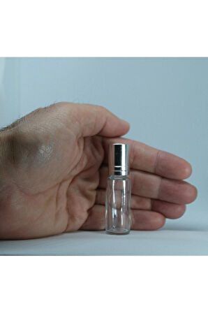 Boş Parfüm Şişesi 5 ml (3 ADET) Roll-on Gri Kapaklı Boş Şişe