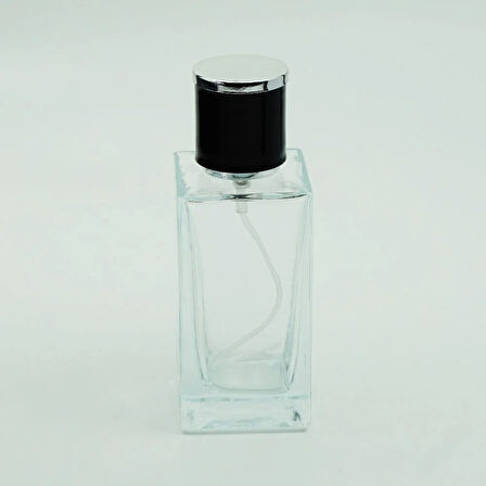 BOŞ PARFÜM ŞİŞESİ 50 ML KARE (3 ADET) (SPREY APARAT İLE KAPATILIR-KOLAY KAPAMA) BOŞ ŞİŞE