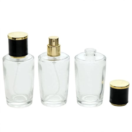 Parfüm Şişesi 50 ml 10 Adet Konik Silindir (SPREYİ APARATİLE KAPATILAN-KOLAY KAPAMA) Model