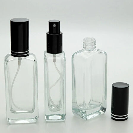 BOŞ PARFÜM ŞİŞESİ 50 ML (3 ADET) IPHONE (TEKRAR DOLDURULABİLİR ÇEVİRMELİ SPREY) METAL VALF VE KAPAK BOŞ ŞİŞE