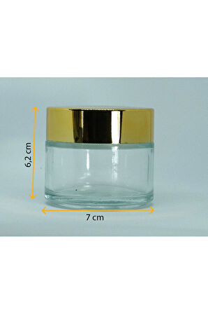 KREM KAVANOZU 100 ML (10 ADET) BOŞ ŞEFFAF SARI KAPAKLI KUTU