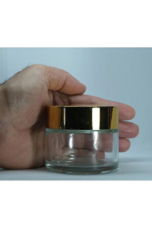 KREM KAVANOZU 100 ML (10 ADET) BOŞ ŞEFFAF SARI KAPAKLI KUTU