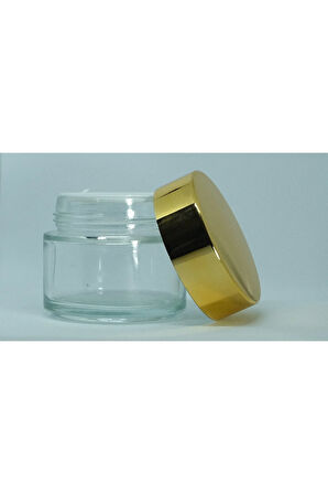 KREM KAVANOZU 100 ML (10 ADET) BOŞ ŞEFFAF SARI KAPAKLI KUTU