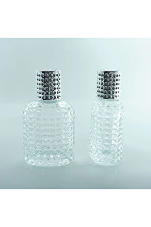 PARFÜM ŞİŞESİ OVAL NOKTALI KRİSTAL (20 ADET)(TEKRAR DOLDURULABİLİR )BOŞ ŞİŞE