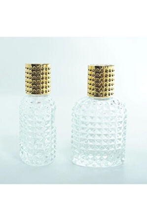 PARFÜM ŞİŞESİ OVAL NOKTALI KRİSTAL (20 ADET)(TEKRAR DOLDURULABİLİR )BOŞ ŞİŞE