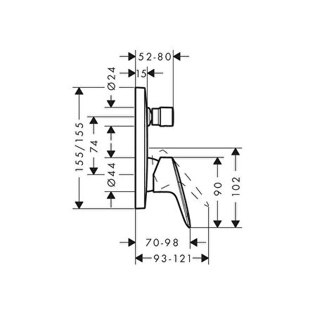 Hansgrohe Logis Tek Kollu Ankastre Banyo Bataryası