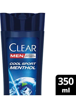 Clear Men Kepeğe Karşı Etkili Şampuan Cool Sport Menthol Ferahlatıcı Mentol Etkisi 350 Ml X3 Adet