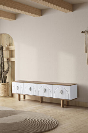 Tv Ünitesi, 180 Cm, Tv Sehpası,İskandinav tarz modern ahşap detaylı Bohem Tv