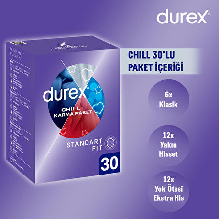 Durex Chill 30'lu Karma Paket Prezervatif